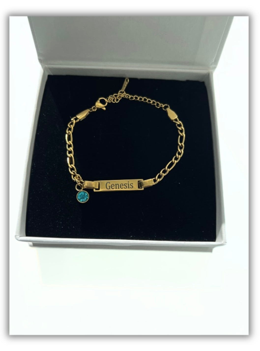 Engraved Birthstone Bracelet