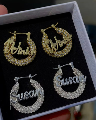 Dainty jewel hoops