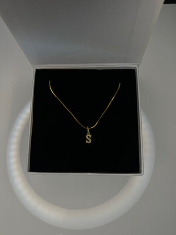 Icy Gold Initial Necklace