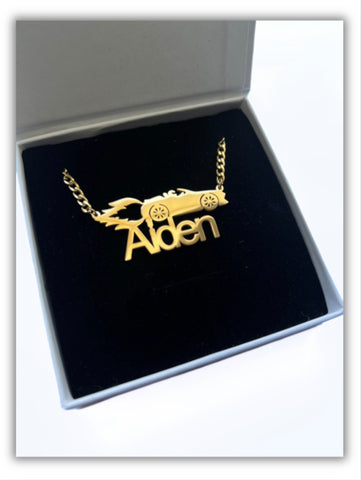 Cars Name Necklace