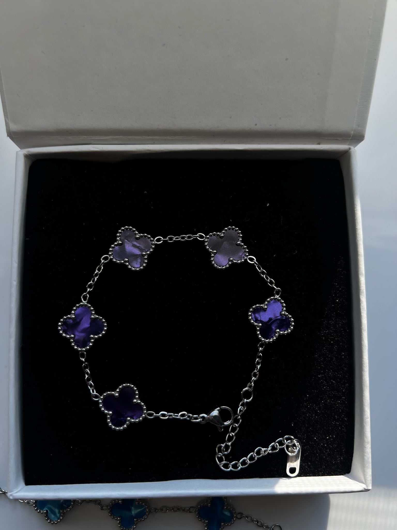 Purple Marble Clover Bracelet