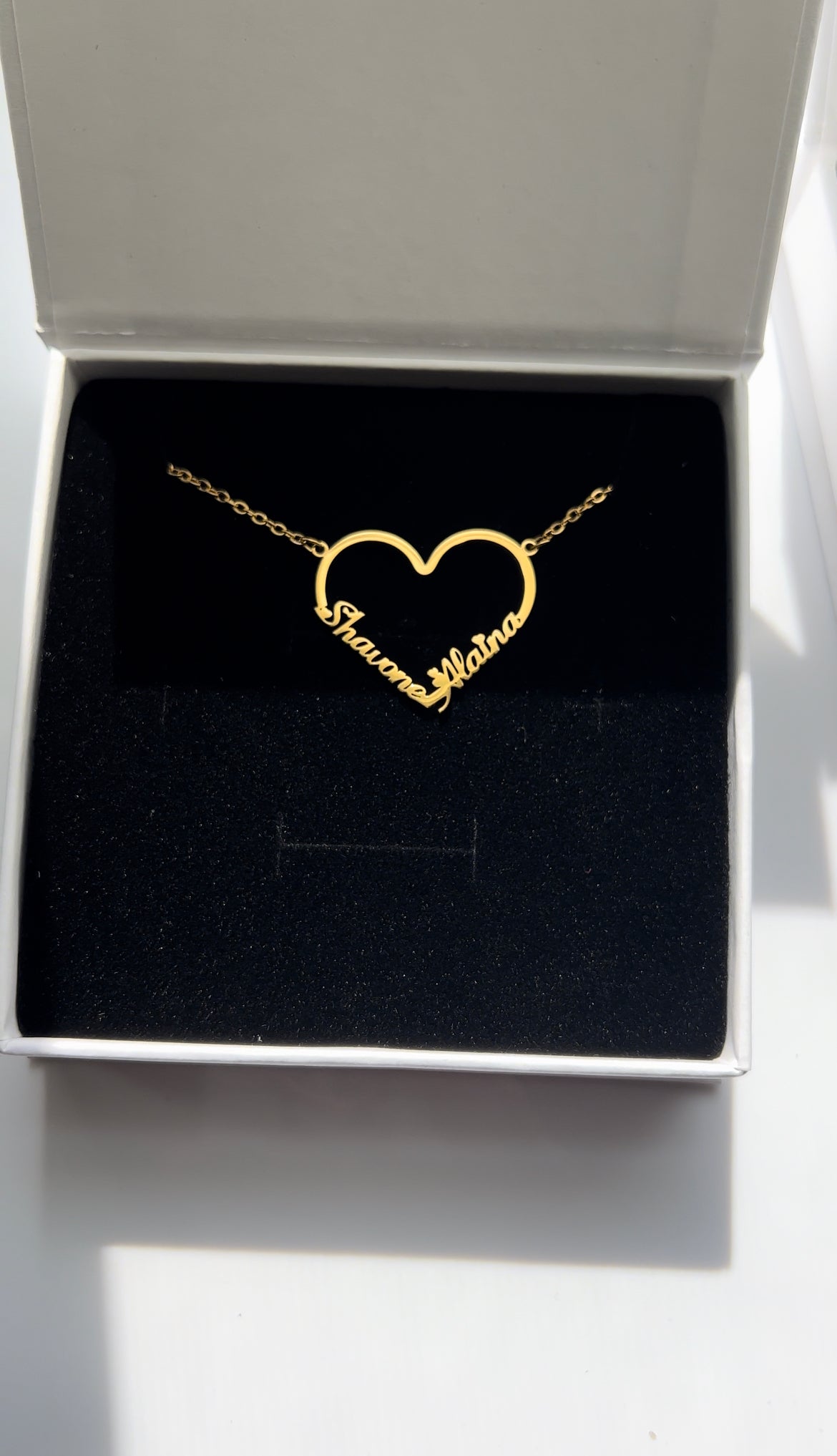 Two Name Heart Necklace