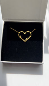 Two Name Heart Necklace