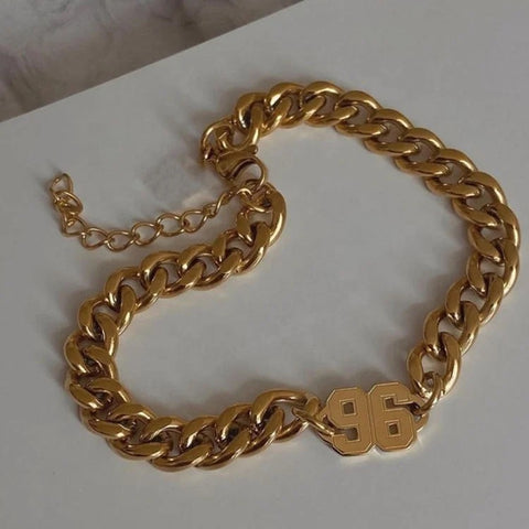 Chunky Cuban Birth Year Anklet